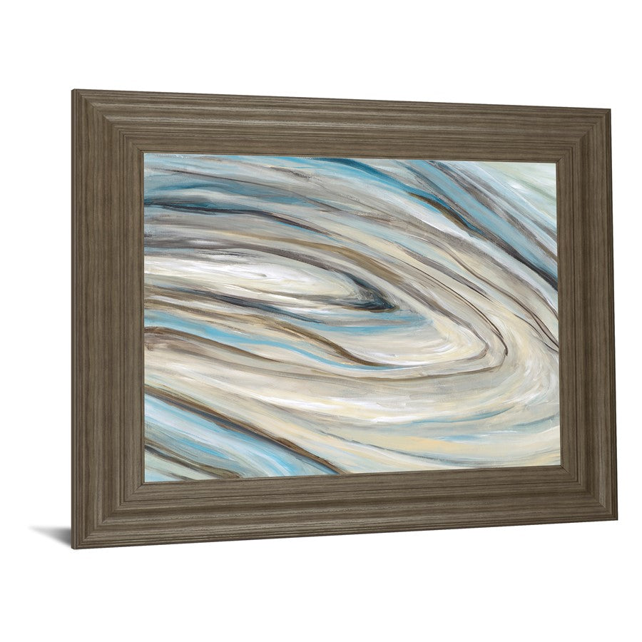 Classy Living Tranquil Flow 26x22in Wall Art | Contemporary Abstract Blue Beige Brown White | Living Room Office Bedroom Decor | 26 x 22 x 1 | Model 8578