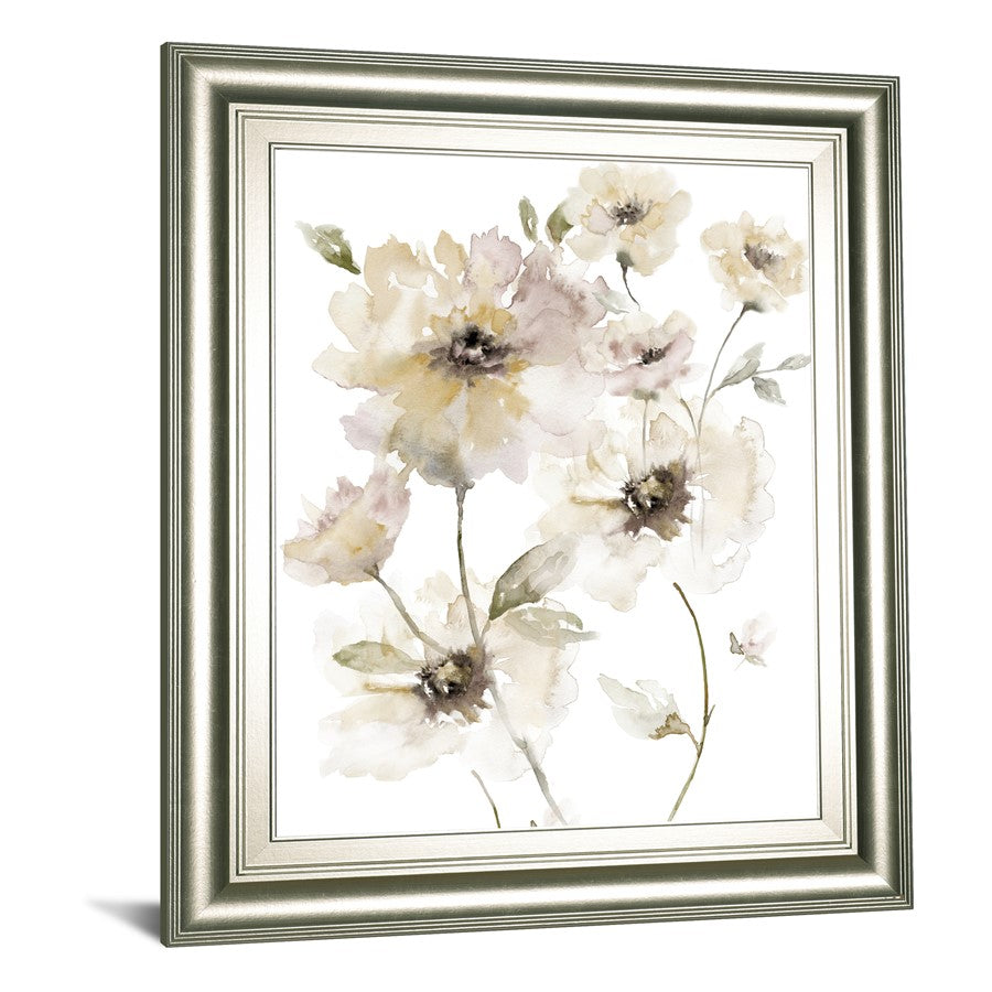 Classy Living Translucent Garden 22x26in Wall Art | Traditional Silver Serenity MDF Frame | Living Room & Bedroom Floral Decor | 1 x 22 x 26 | Model 8581