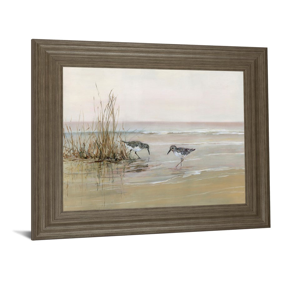 Classy Living Shorebird Dawn 26x22in Wall Art | Transitional Tranquil Ash MDF Frame | Living Room & Bedroom Coastal Decor | 1 x 26 x 22 in | Model 8585