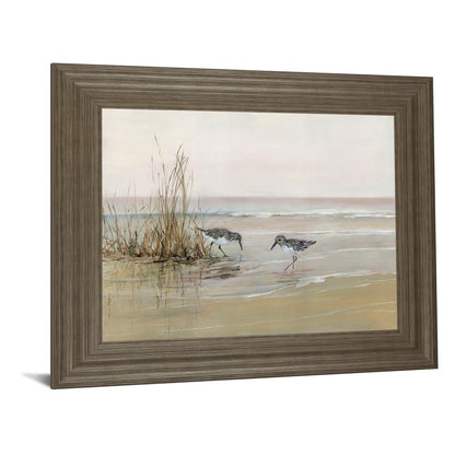 Classy Living Shorebird Dawn 26x22in Wall Art | Transitional Tranquil Ash MDF Frame | Living Room & Bedroom Coastal Decor | 1 x 26 x 22 in | Model 8585
