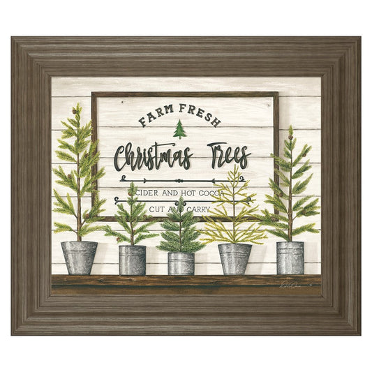 Classy Living Farmhouse Pines 26x22in Wall Art | Transitional Tranquil Ash MDF Frame | Living Room & Kitchen Holiday Decor | 1 x 26 x 22 in | Model 8588