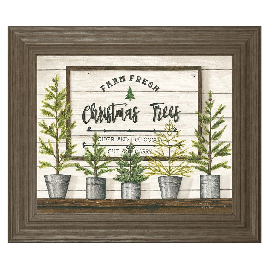 Classy Living Farmhouse Pines 26x22in Wall Art | Transitional Tranquil Ash MDF Frame | Living Room & Kitchen Holiday Decor | 1 x 26 x 22 in | Model 8588