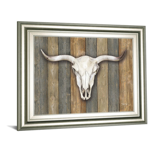 Classy Living Western Skull Wall Art 26x22in | Transitional Silver Serenity MDF Frame | Living Room & Office Decor | 1 x 26 x 22 in | Model 8590