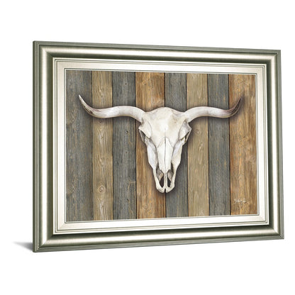 Classy Living Western Skull Wall Art 26x22in | Transitional Silver Serenity MDF Frame | Living Room & Office Decor | 1 x 26 x 22 in | Model 8590