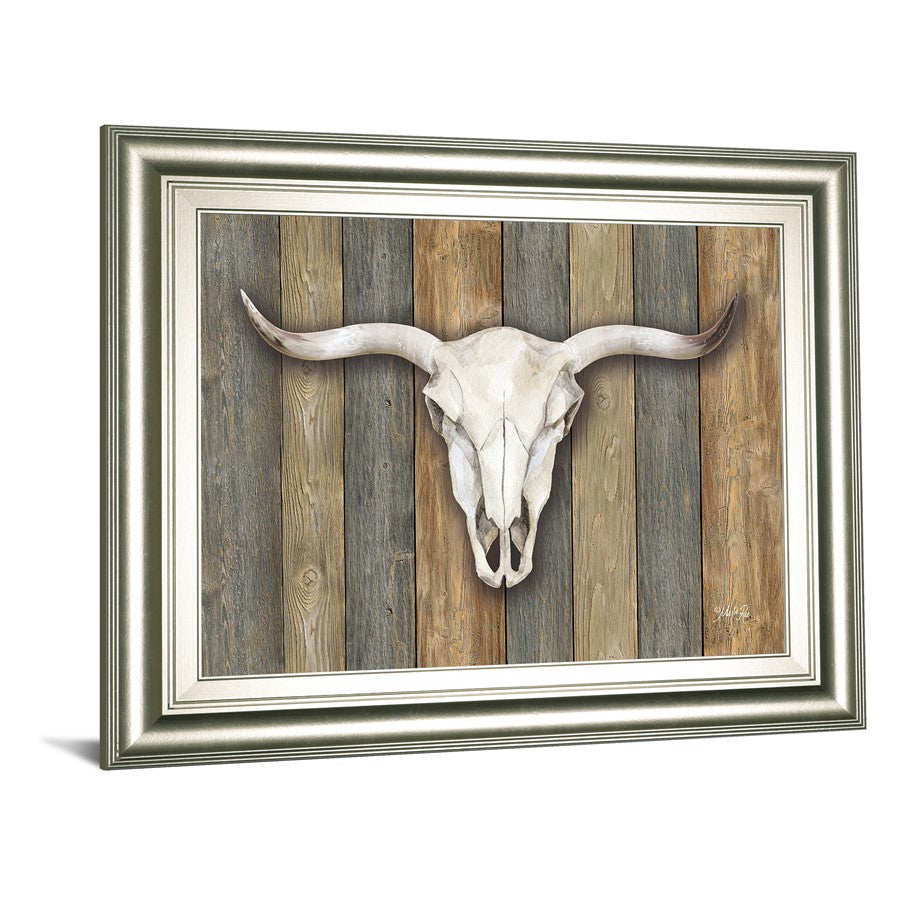 Classy Living Western Skull Wall Art 26x22in | Transitional Silver Serenity MDF Frame | Living Room & Office Decor | 1 x 26 x 22 in | Model 8590