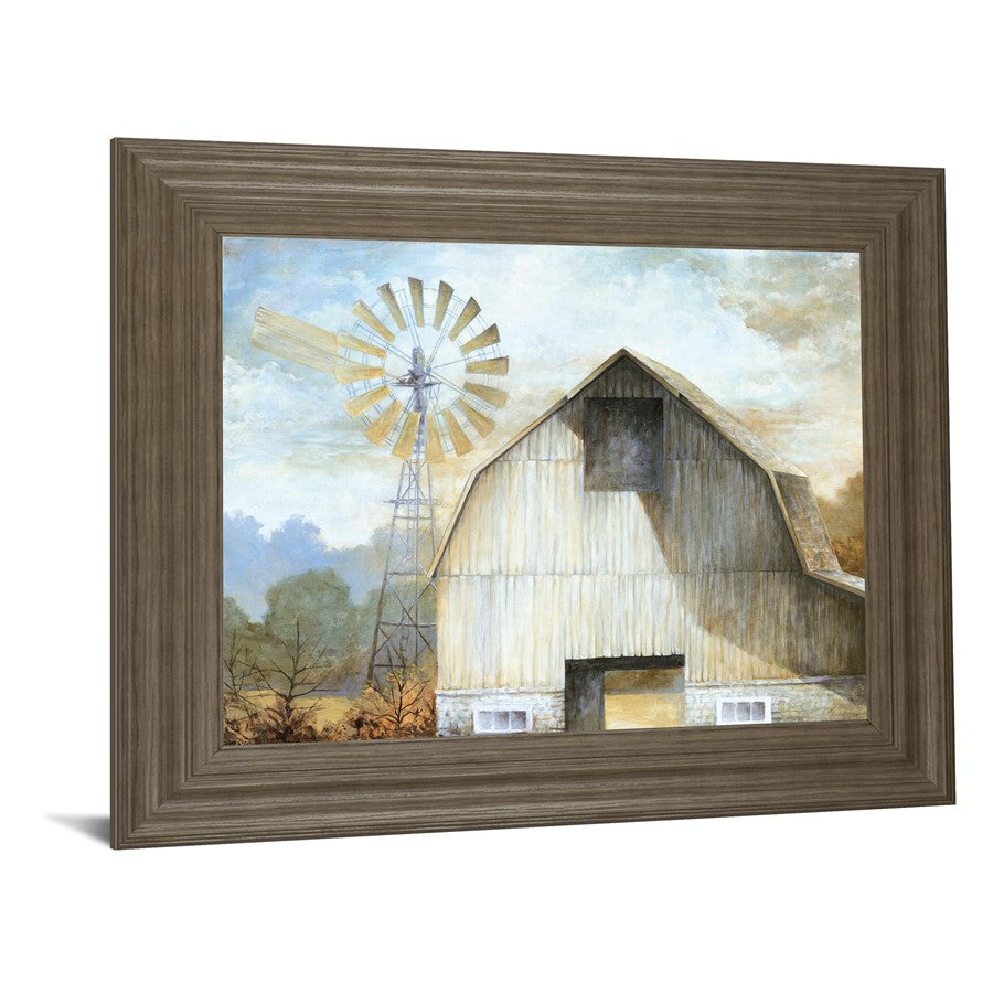 Classy Living Rustic Barn Scene Wall Art 26x22in | Transitional Tranquil Ash Frame | Living Room & Office Wall Decor | 26 x 22 x 1 in | Model 8591