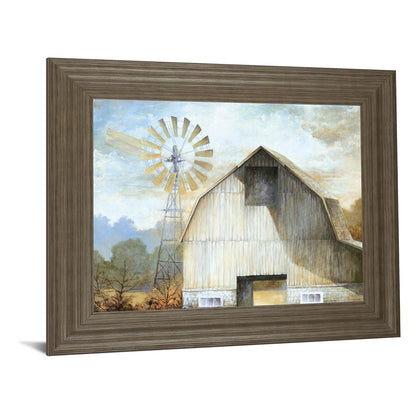Classy Living Rustic Barn Scene Wall Art 26x22in | Transitional Tranquil Ash Frame | Living Room & Office Wall Decor | 26 x 22 x 1 in | Model 8591