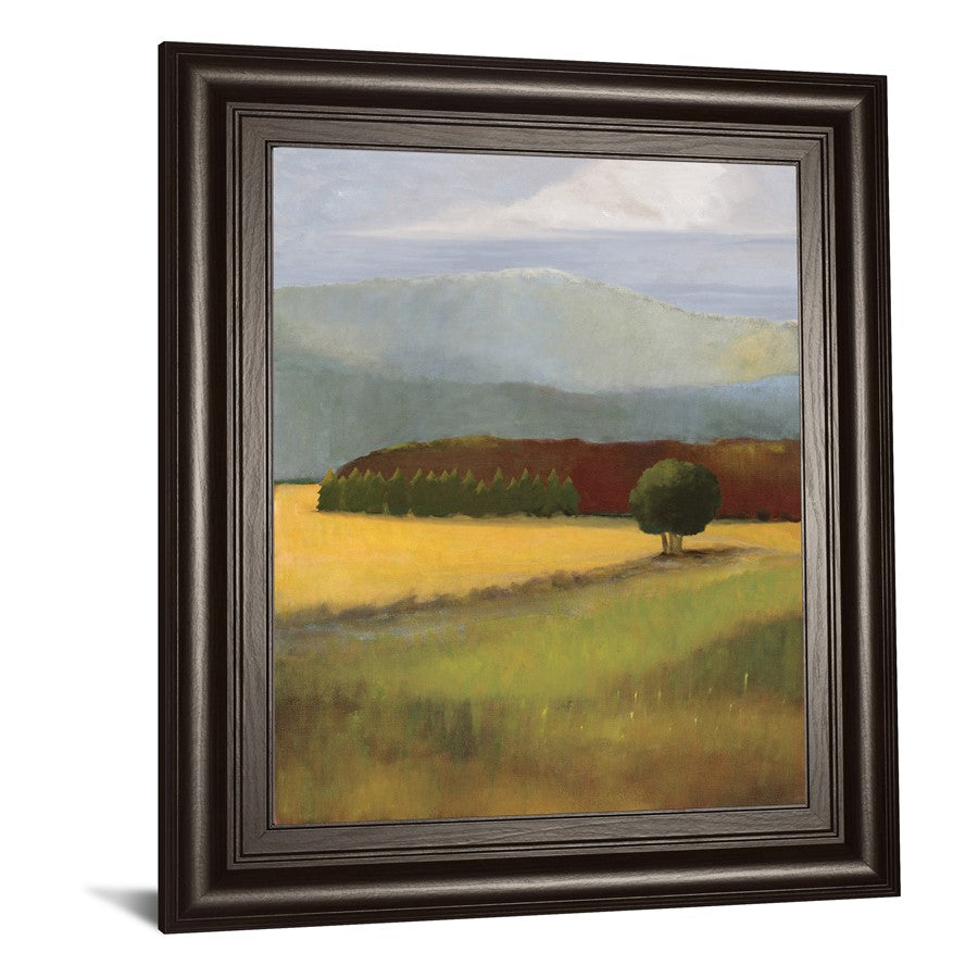 Classy Living Field Of Gold Wall Art 22x26in | Contemporary Mixed Media Landscape in Dark Chocolate MDF Frame | Living Room & Office Decor | Model 8592