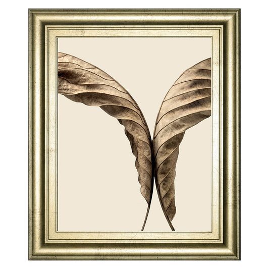 Classy Living Turning Leaves II 22x26in Wall Art | Contemporary Paper Print in Crisp Chardonnay MDF Frame | Living Room & Office Decor | 1 x | Model 8595
