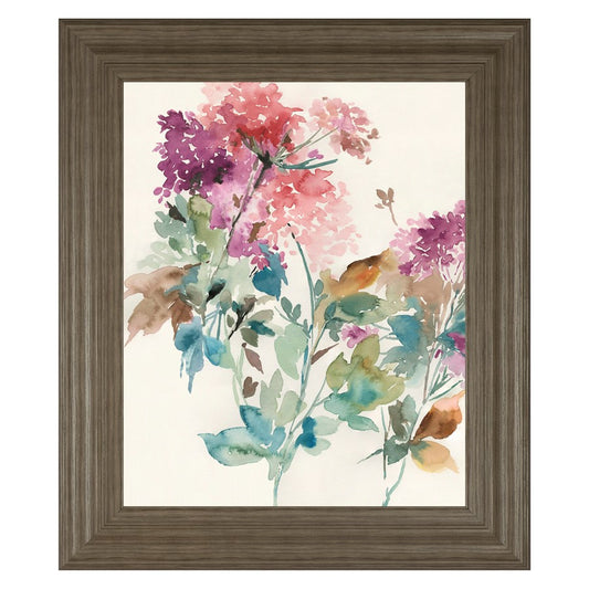 Classy Living Hydrangea Bloom 22x26in Wall Art | Contemporary Floral Paper Print in Tranquil Ash MDF Frame | Living Room & Bedroom Decor | 1 | Model 8601