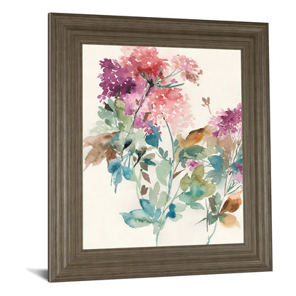 Classy Living Hydrangea Bloom 22x26in Wall Art | Contemporary Floral Paper Print in Tranquil Ash MDF Frame | Living Room & Bedroom Decor | 1 | Model 8601