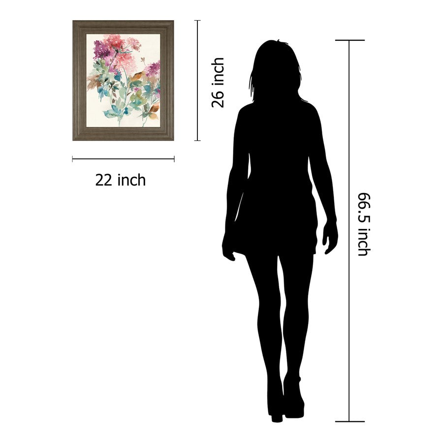 Classy Living Hydrangea Bloom 22x26in Wall Art | Contemporary Floral Paper Print in Tranquil Ash MDF Frame | Living Room & Bedroom Decor | 1 | Model 8601