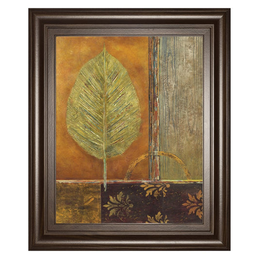 Classy Living Copper Leaf Wall Art 22x26in | Contemporary Botanical Print in Cinnamon Mocha Frame | Living Room & Office Decor | 1 x 22 x 26 | Model 8605