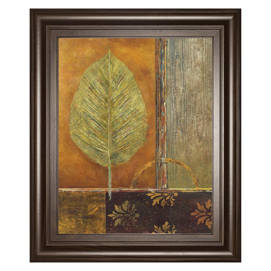 Classy Living Copper Leaf Wall Art 22x26in | Contemporary Botanical Print in Cinnamon Mocha Frame | Living Room & Office Decor | 1 x 22 x 26 | Model 8605