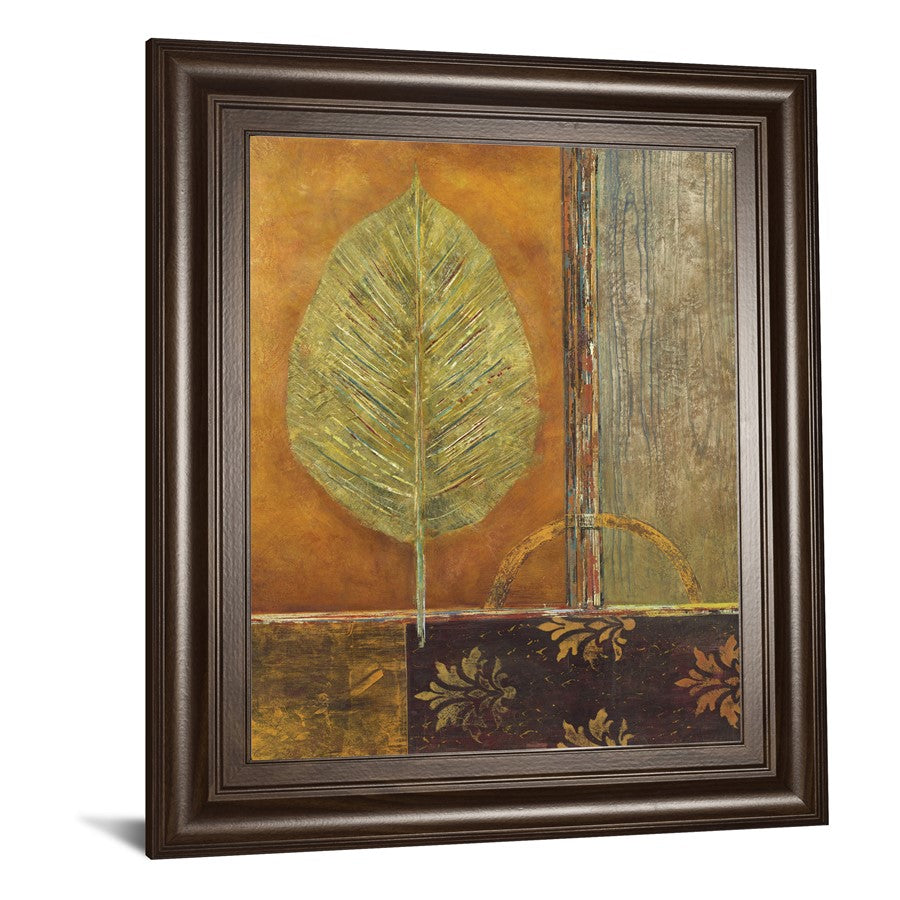 Classy Living Copper Leaf Wall Art 22x26in | Contemporary Botanical Print in Cinnamon Mocha Frame | Living Room & Office Decor | 1 x 22 x 26 | Model 8605
