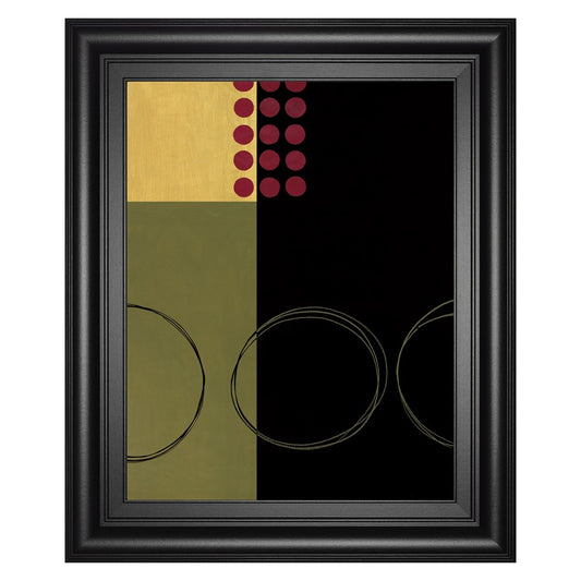 Classy Living Golden Dot Harmony Wall Art 22x26in | Contemporary Abstract Geometric on Paper with Midnight Aura MDF Frame | Living Room & | Model 8606