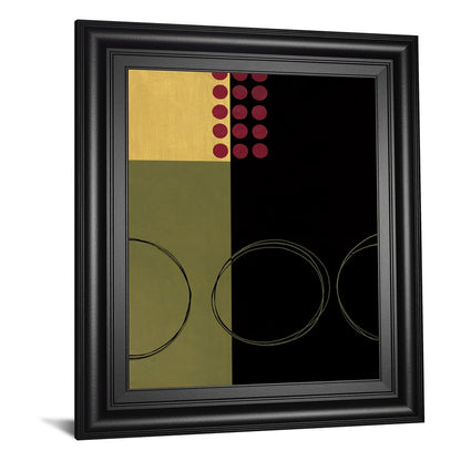 Classy Living Golden Dot Harmony Wall Art 22x26in | Contemporary Abstract Geometric on Paper with Midnight Aura MDF Frame | Living Room & | Model 8606