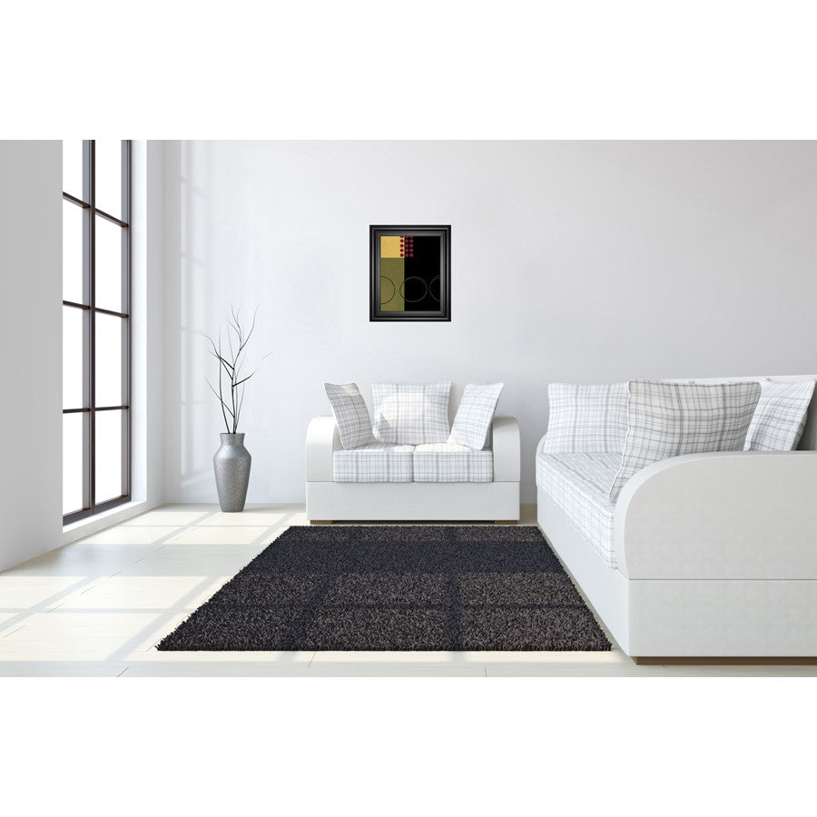 Classy Living Golden Dot Harmony Wall Art 22x26in | Contemporary Abstract Geometric on Paper with Midnight Aura MDF Frame | Living Room & | Model 8606