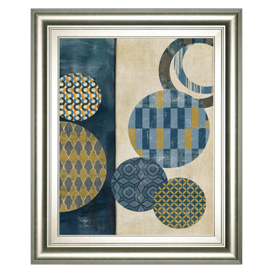 Classy Living Geometric Circles Wall Art 22x26in | Contemporary Silver Serenity MDF Frame with Glass | Living Room & Office Decor | 1 x 22 x | Model 8611