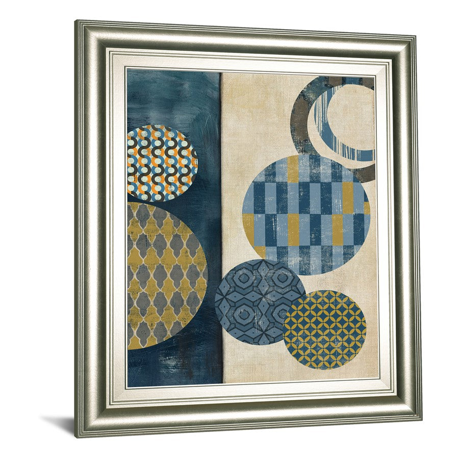 Classy Living Geometric Circles Wall Art 22x26in | Contemporary Silver Serenity MDF Frame with Glass | Living Room & Office Decor | 1 x 22 x | Model 8611