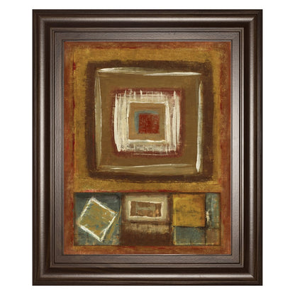 Classy Living Geometric Warmth Wall Art 22x26in | Contemporary Cinnamon Mocha MDF Frame with Glass | Living Room & Office Decor | 22 x 26 x 1 | Model 8620