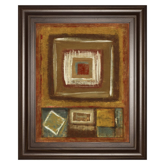 Classy Living Geometric Warmth Wall Art 22x26in | Contemporary Cinnamon Mocha MDF Frame with Glass | Living Room & Office Decor | 22 x 26 x 1 | Model 8620