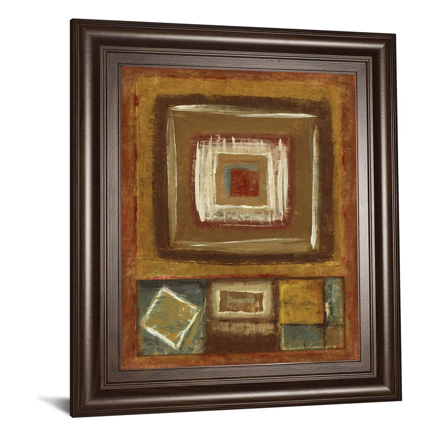 Classy Living Geometric Warmth Wall Art 22x26in | Contemporary Cinnamon Mocha MDF Frame with Glass | Living Room & Office Decor | 22 x 26 x 1 | Model 8620