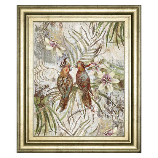 Classy Living Serene Birds Wall Art 22x26in | Transitional Gilded Radiance MDF Frame with Glass | Living Room & Bedroom Decor | 1 x 22 x 26 in | Model 8622