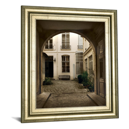 Classy Living Marais Courtyard 22x26in Wall Art | Contemporary Framed Print in Crisp Chardonnay MDF Frame | Living Room & Office Decor | 1 x | Model 8626