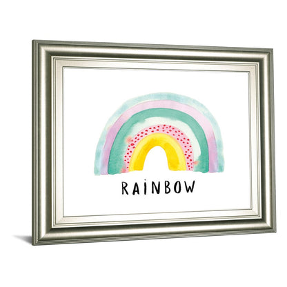 Classy Living Rainbow Joy 26x22in Wall Art | Contemporary Pastel Rainbow on Paper in Silver Serenity MDF Frame | Nursery & Playroom Decor | 1 | Model 8630