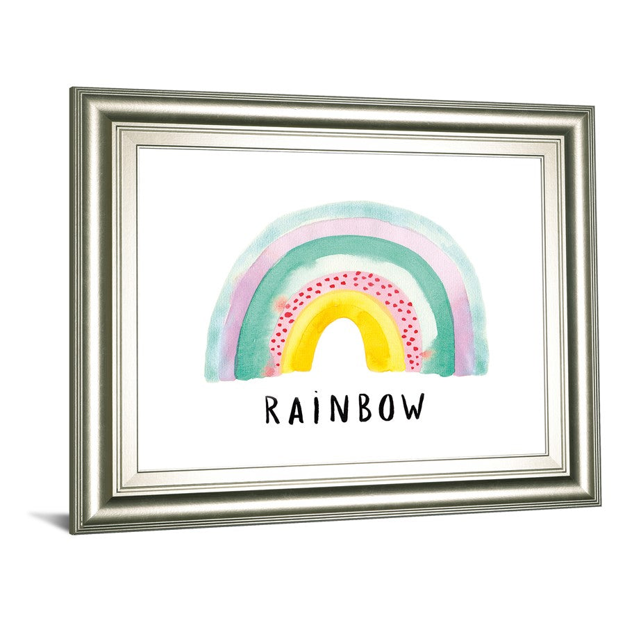 Classy Living Rainbow Joy 26x22in Wall Art | Contemporary Pastel Rainbow on Paper in Silver Serenity MDF Frame | Nursery & Playroom Decor | 1 | Model 8630