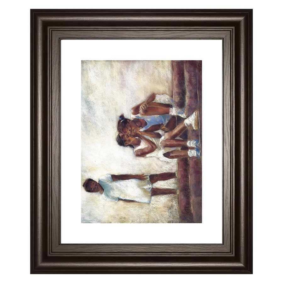 Classy Living Whispered Bonds 26x22in Wall Art | Contemporary Graphic Art on Paper in Dark Chocolate MDF Frame | Living Room & Bedroom Decor | Model 8632
