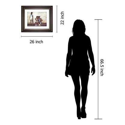Classy Living Whispered Bonds 26x22in Wall Art | Contemporary Graphic Art on Paper in Dark Chocolate MDF Frame | Living Room & Bedroom Decor | Model 8632