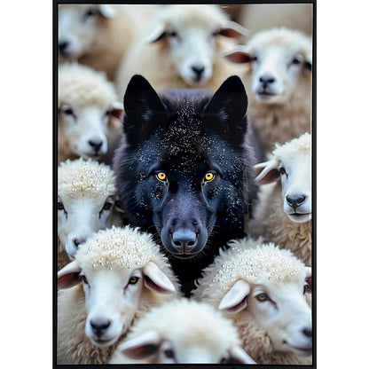 Classy Living Dramatic Midnight Among Sheep, Black/White/Ivory/Gray
