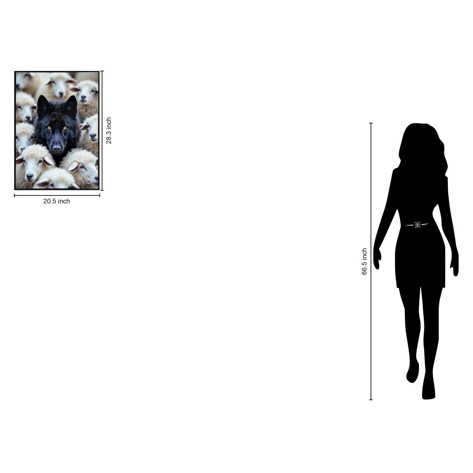 Classy Living Dramatic Midnight Among Sheep, Black/White/Ivory/Gray
