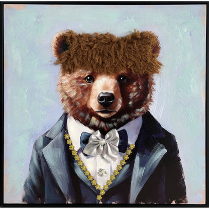 Classy Living Dapper Animal Honor Role II 20"x20", Black/Brown/White/Gold