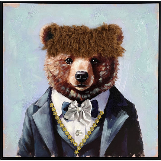 Classy Living Dapper Animal Honor Role II 20"x20", Black/Brown/White/Gold