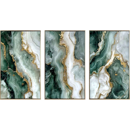Classy Living Radiant Jade Veining, Emerald/Sage/Gray/White/Gold