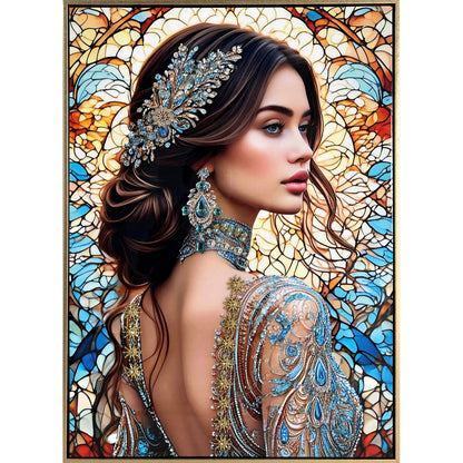 Classy Living Exquisite Jeweled Reverie, Blue/Brown/Gold/Ivory/Amber
