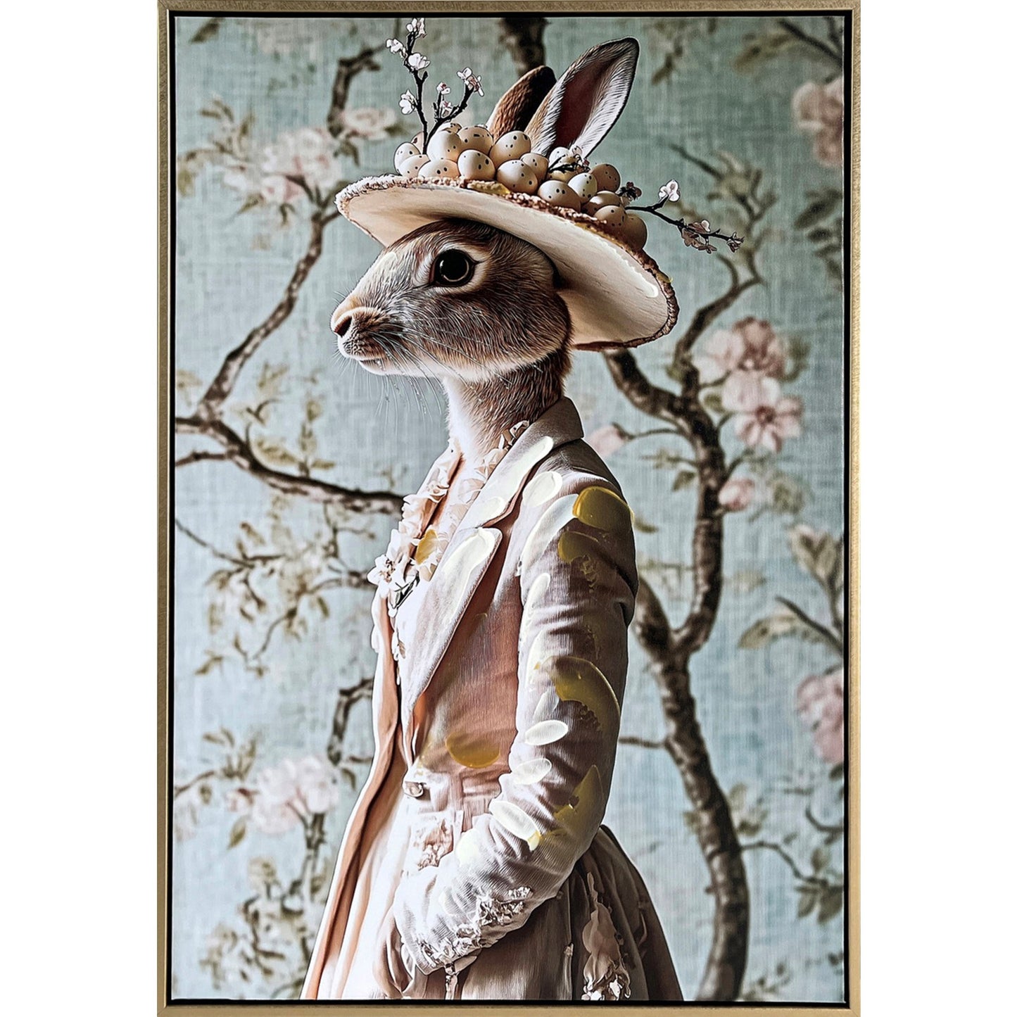 Classy Living Dapper Garden Hare II 24"x16", Gold/Brown