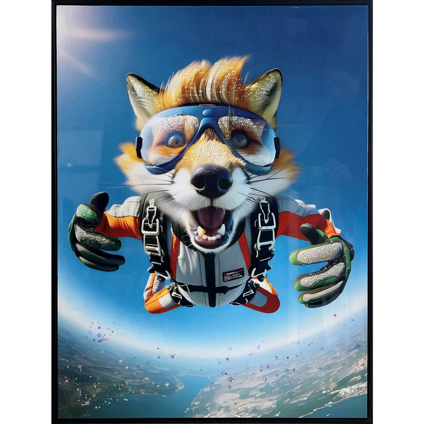 Classy Living Adventurous Skybound Pals 32"x24", Blue/Orange/White/Black