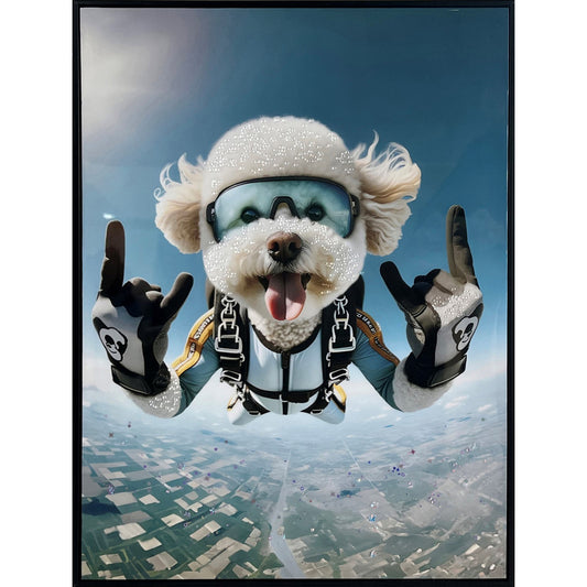 Classy Living Adventurous Skybound Pals II 32"x24" Gloss, Black/Blue/White