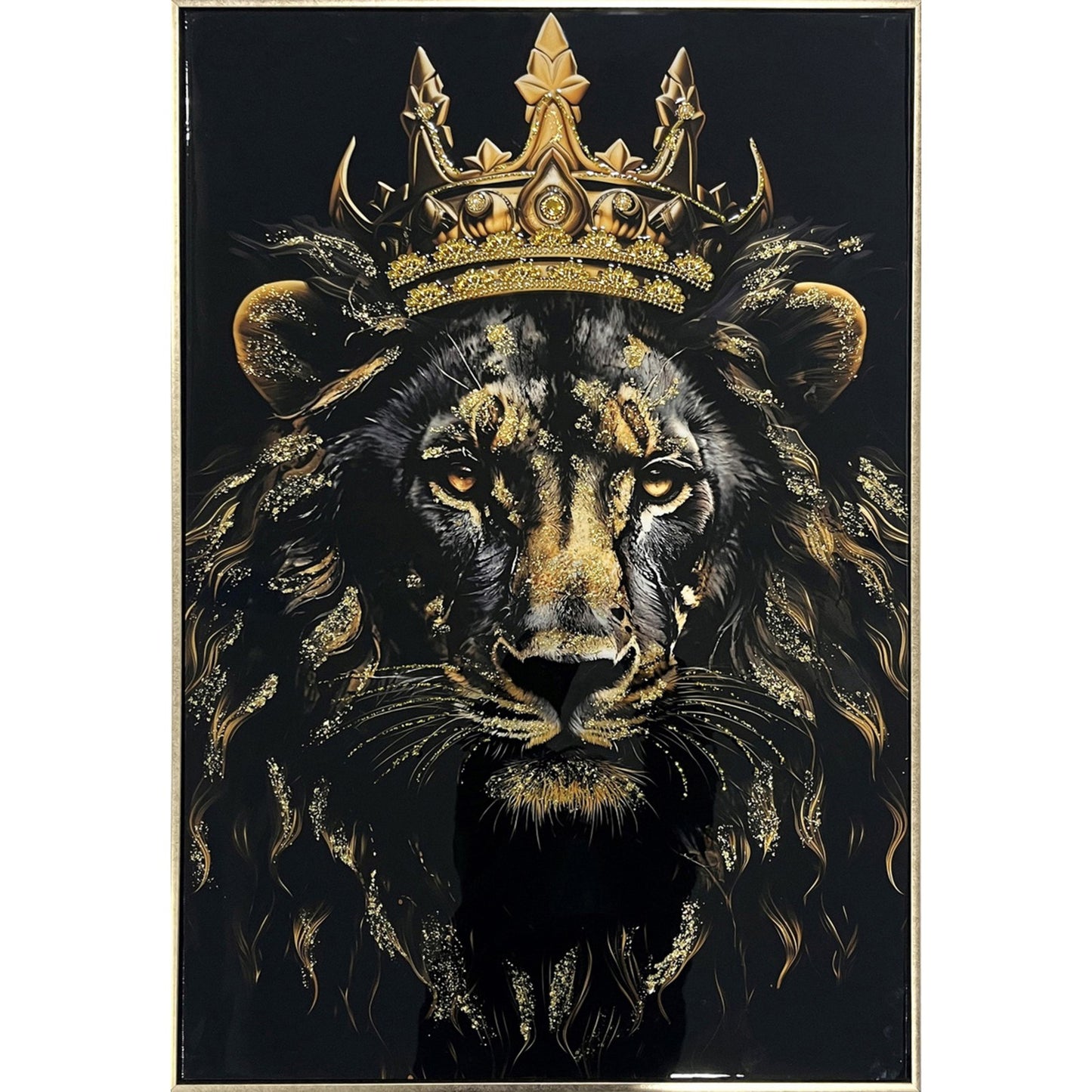 Classy Living Untamed Crowned Noir 36"x24" Gloss, Black/Gold