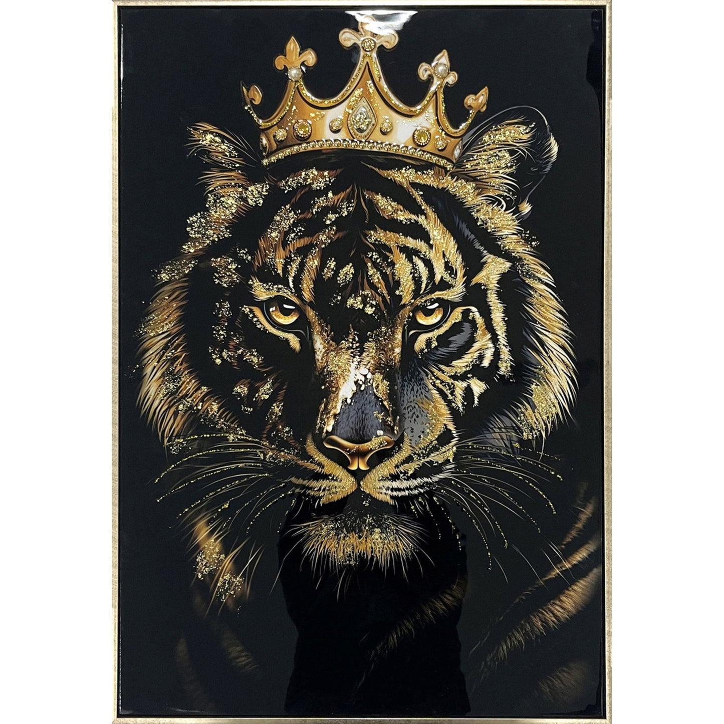 Classy Living Untamed Crowned Noir II 36"x24" Gloss, Black/Gold