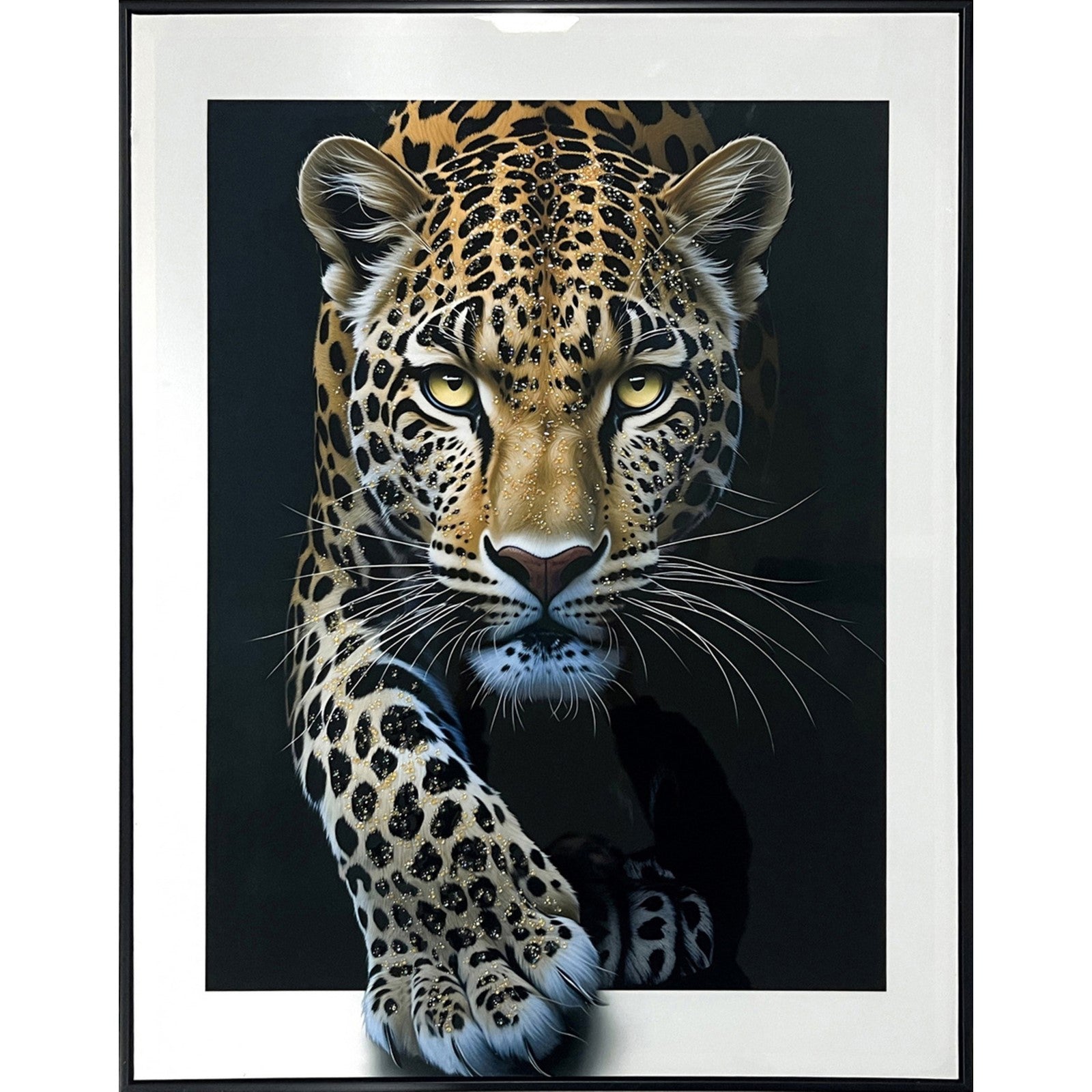 Classy Living Untamed Midnight Stalker 32"x24" Gloss, Black/White/Gold