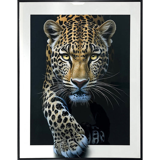 Classy Living Untamed Midnight Stalker 32"x24" Gloss, Black/White/Gold