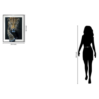 Classy Living Untamed Midnight Stalker 32"x24" Gloss, Black/White/Gold