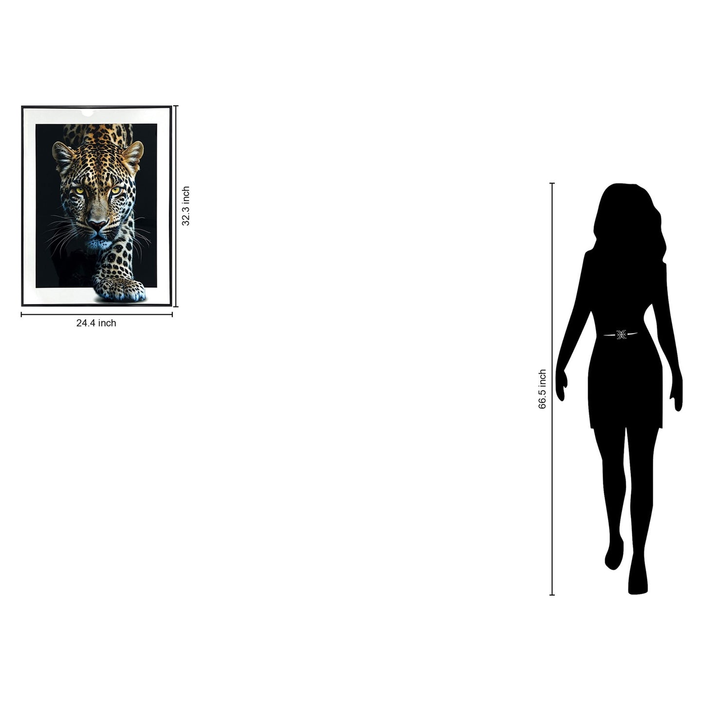 Classy Living Untamed Midnight Stalker II 32"x24", Black/White/Tan/Ivory