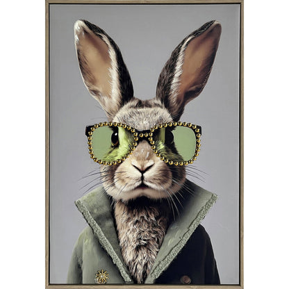 Classy Living Dapper Velvet Hare 24"x16", Gray/Beige/Black/Sage/Gold