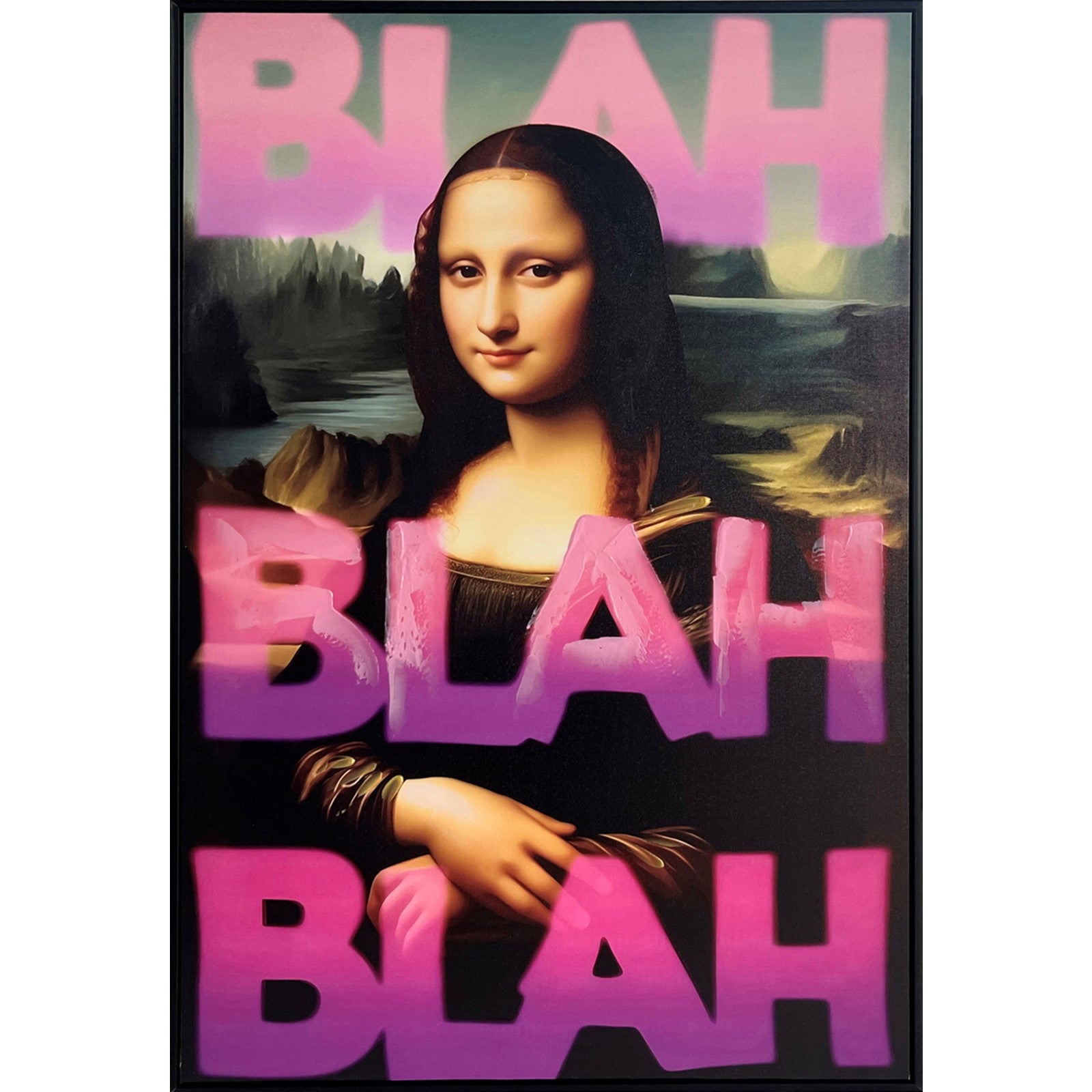 Classy Living Vibrant Blush Refrain 36"x24" Hand-Embellished, Black/Pink